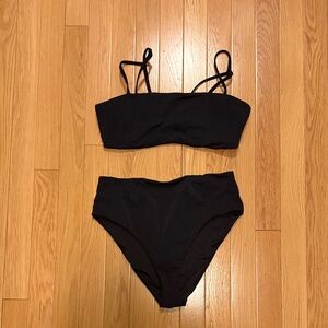 Vuori Women’s Black High-Waist Bandeau Bikini Set